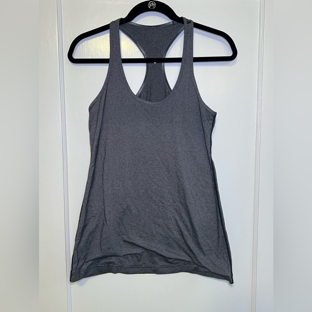 Lululemon Black and Grey Striped Racerback - Sz 8